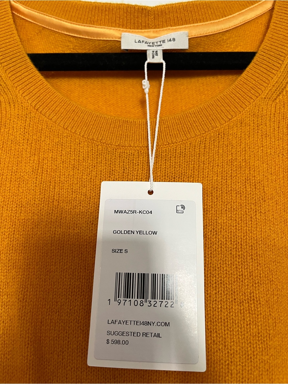 Lafayette 148 New York Golden Yellow Cashmere Sweater Vest
